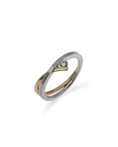 Solitario oro y diamante 0.09 Qtes