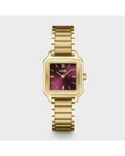 Gracieuse Petite Watch Steel, Dark Cherry, Gold Colour