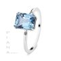 Anillo Oro Blanco Citrino y Diamantes