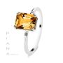 Anillo Oro Blanco Citrino y Diamantes