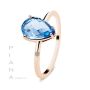 Anillo Oro Blanco Topacio Azul y Diamantes