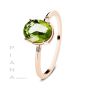 Anillo Oro Rosa Peridoto y Diamantes