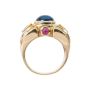 Anillo oro, rubí, zafiro y diamantes