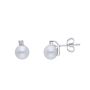 Pendientes oro blanco,perla 7,5-8 mm y diamantes
